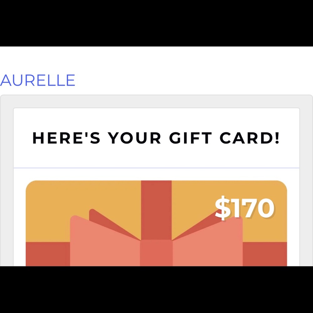 Aurelle Gift Card $170 value